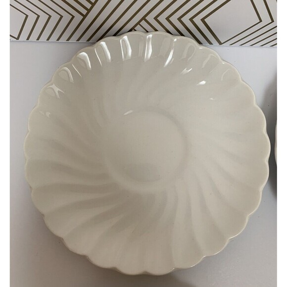 Johnson Brothers Swirl Tea Cup Saucers Snow White Regency Bone China Set (5) - Picture 3 of 8